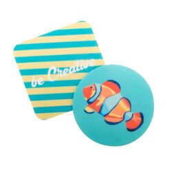 Sous-verre en feutre RPET, rond CreaFelt Drink