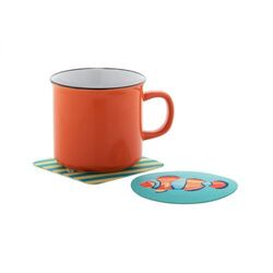 Sous-verre en feutre RPET, rond CreaFelt Drink