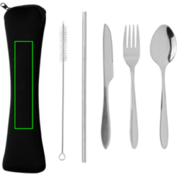 Set de 4 couverts réutilisables en acier inoxydable