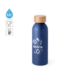 QUETA. Bouteille 550mL en aluminium avec bouchon en bambou