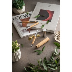 FUJI. Stylo bille en bambou et métal avec étui