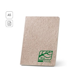 TEAPAD SEMI-RIGID. Bloc-notes A5 avec couverture semi-rigide fabriquée à partir de déchets de feuilles de thé (65%)