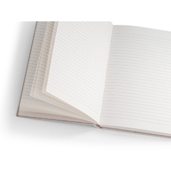 ORGANIC RIGID. Bloc-notes A5 avec couverture rigide fabriquée à partir de matière organique d'éléphant (80%)