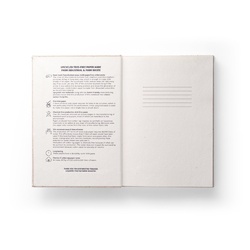 ORGANIC RIGID. Bloc-notes A5 avec couverture rigide fabriquée à partir de matière organique d'éléphant (80%)