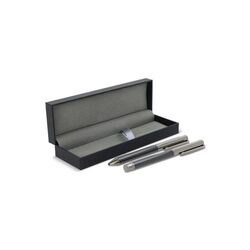 Ensemble stylo à bille et stylo roller en métal dans un coffret cadeau