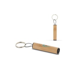 Porte-clés lampe de poche en bambou