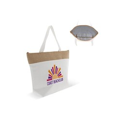 Sac isotherme de plage coton/jute 42x10x30cm
