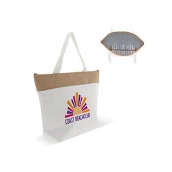 Sac isotherme de plage coton/jute 43x33x14 cm