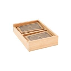 Jeu de cartes à jouer dans une boîte en bambou