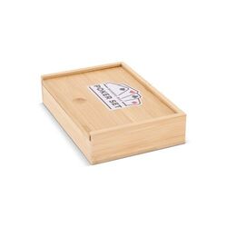 Jeu de cartes à jouer dans une boîte en bambou