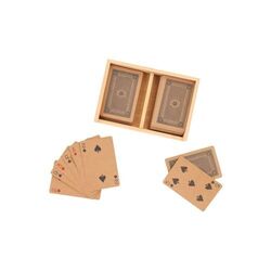 Jeu de cartes à jouer dans une boîte en bambou