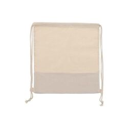 Sac à cordon Jute avec cordons en coton 38x41cm