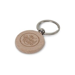 Porte-clé rond en bois Ø40mm