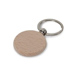 Porte-clé rond en bois Ø40mm