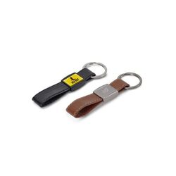 Porte-clés en cuir artificiel et métal