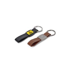 Porte-clés en cuir véritable et métal