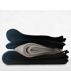 Plaid français RENNES avec ourlet - Gris Clair