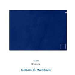 Plaid français RENNES avec ourlet - Bleu Marine