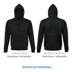 Sweat à capuche zippé NATHAN - France Bleu Marine XL