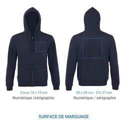 Sweat à capuche zippé NATHAN - France Bleu Marine XL