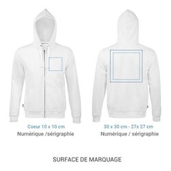 Sweat à capuche zippé NATHAN - France Bleu Marine XL