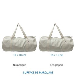 Sac de sport français TOM BIO - Ecru