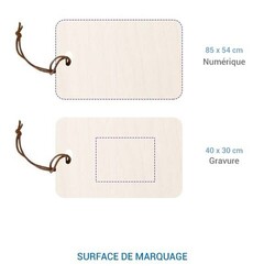 Etiquette Bagage plaqué bois Plaqué bois