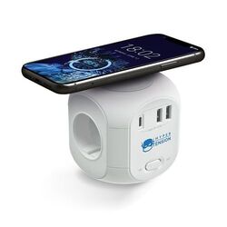 MULTIPRISE CUBE AVEC CHARGEUR PAR INDUCTION ET RALLONGE