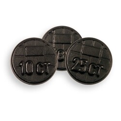 Argent à la réglisse en sachet promo, Pièces de réglisse