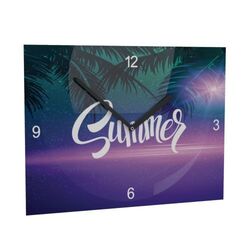 Horae Horloge murale Premium Rectangle (240x350 mm). Aiguilles Argent