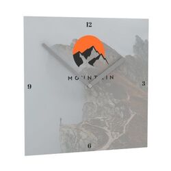 Horae Horloge murale Carré (240 mm). Aiguilles Argent