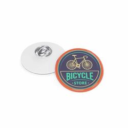 Pin Plastic with pin & clutch, Round, 22 mm, Doming in full color