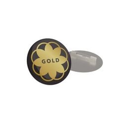 Badge Megan Métal, Oval, 74 x 40 mm, Magnet