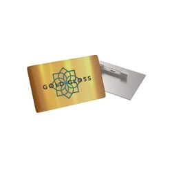 Badge Megan Métal, Oval, 74 x 40 mm, Magnet