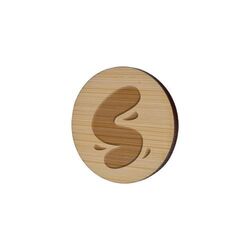Badge Bamboo Rond Ø 40mm, Magnet, Gravure laser