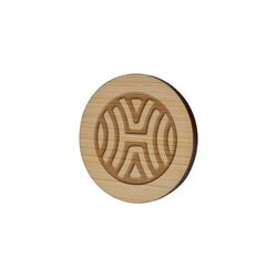 Badge Bamboo Rond Ø 40mm, Magnet, Gravure laser