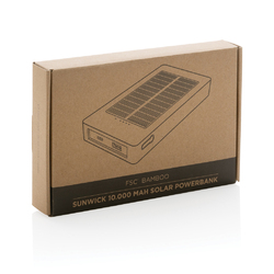 Batterie de secours solaire 10.000mAh en bambou Sunwick