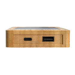 Batterie de secours solaire 10.000mAh en bambou Sunwick