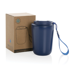 Mug iso en acier inoxydable recyclé RCS avec lanière Cuppa