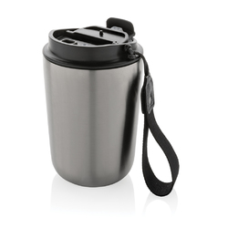 Mug iso en acier inoxydable recyclé RCS avec lanière Cuppa