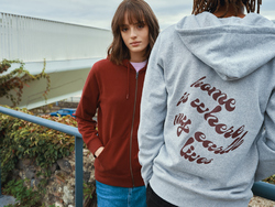 Sweat à capuche avec zip en coton recyclé Iqoniq Abisko