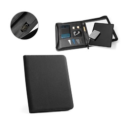 EMERGE FOLDER. Porte documents A4 en 300D polyester recyclé (100% rPET) avec fermeture éclair