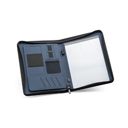 EMERGE FOLDER. Porte documents A4 en 300D polyester recyclé (100% rPET) avec fermeture éclair