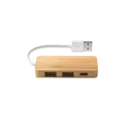 MOSER. HUB avec 2 ports USB-A et 1 USB-C en bambou