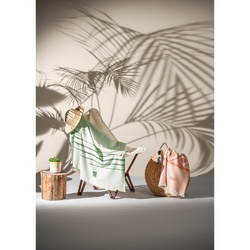 MALEK. Serviette de toilette multifonctionnelle et de bain (350g/m²) en coton léger et résistant (85%) et en coton recyclé (15%)