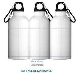 Gourde sport ALU SUBLI 400 ml - Blanc