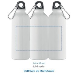 Gourde sport ALU SUBLI 400 ml - Gris Argent
