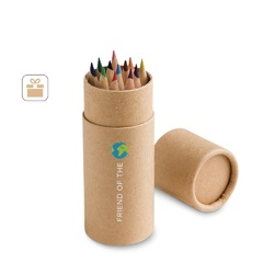 CYLINDER. Boîte avec 12 crayons de couleur
