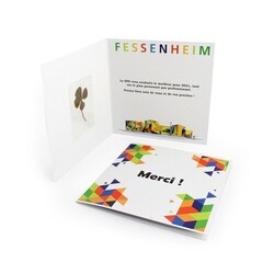 Carte 2 volets trèfle 4 feuilles