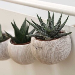 Plante pot céramique aimanté effet bois